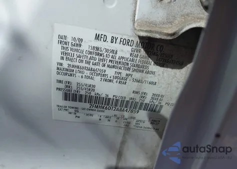 2010 Ford Flex Limited W/Ecoboost z USA, uszkodzony, nr VIN 2FMHK6DT2ABA47059